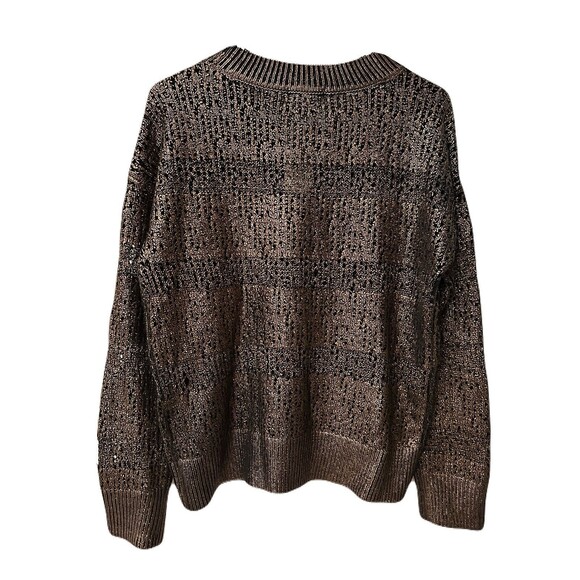 NEW Evereve Womens Size Medium Atlas Pullover Open Knit Copper Sweater $108 - Picture 4 of 8